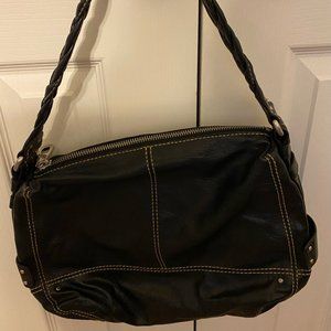 Fossil Soft Black Leather Shoulder Purse Handbag